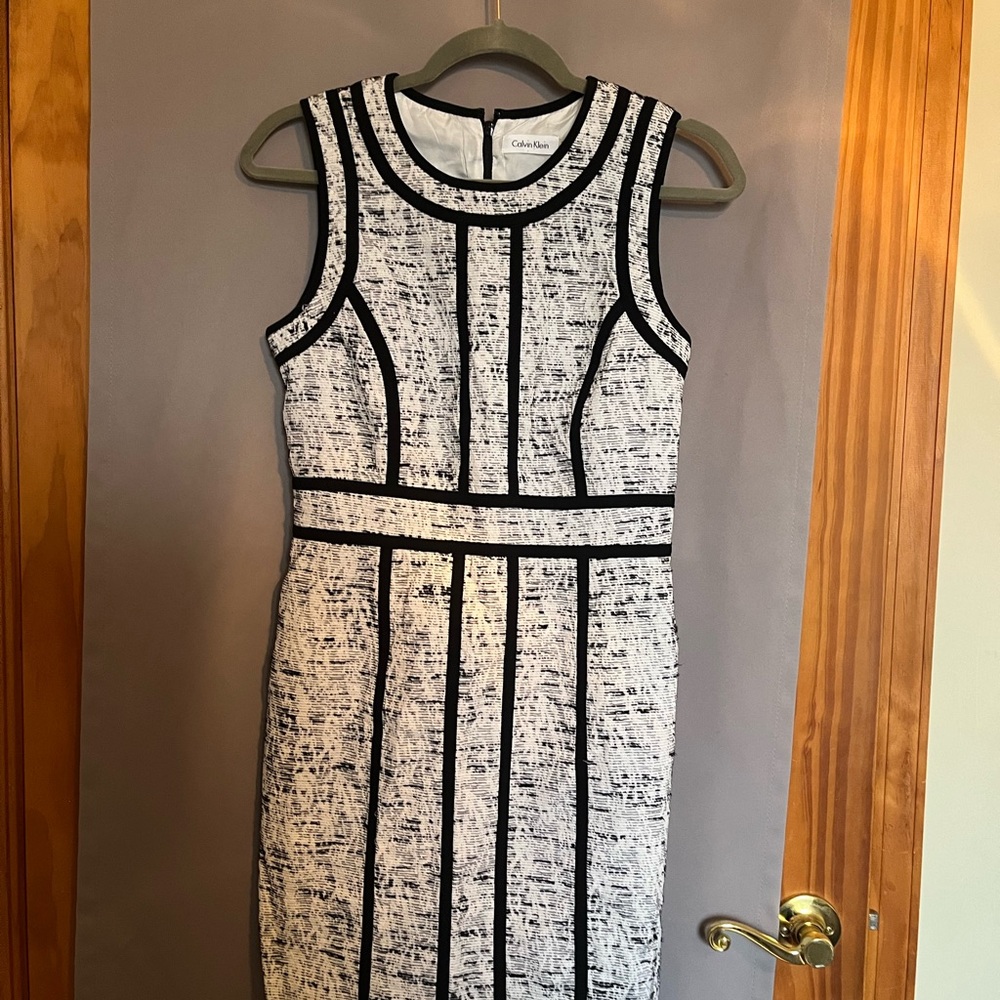 Calvin Klein Black and White Stripe Dress